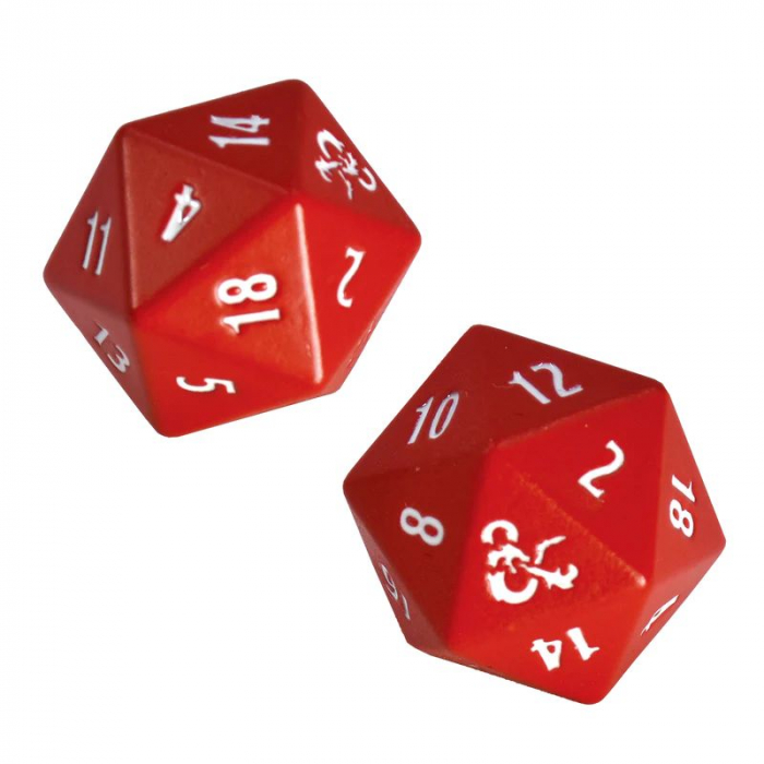 Ultra PRO Heavy Metal Red and White D20 Dice Set (2 dice) [2]