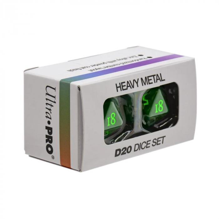 Ultra PRO Vivid Heavy Metal Green D20 Dice Set (2 dice) [2]