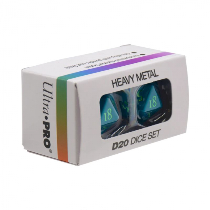 Ultra PRO Vivid Heavy Metal Teal D20 Dice Set (2 dice) [2]
