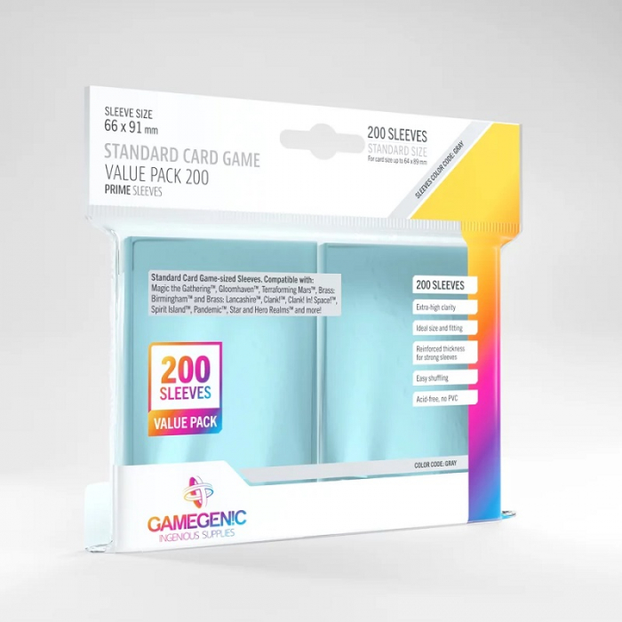 Gamegenic Sleeves: Value Pack Standard 64x89mm - Clear (200 buc) [1]