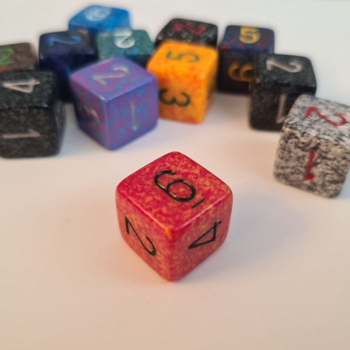 Zar D6: Regular (14mm) D6 Loose Speckled Dice with numbers (1 buc) [4]