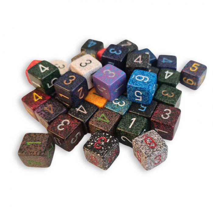 Zar D6: Regular (14mm) D6 Loose Speckled Dice with numbers (1 buc) [2]