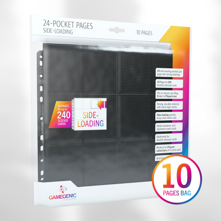 Albume & pagini - Gamegenic - 24-Pocket Sideloading Pages Black (10 buc)