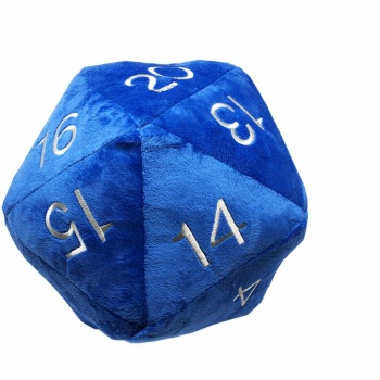 Geek Zone - Dice - Jumbo D20 Novelty Dice Plush in Blue with Silver Numbering - UP