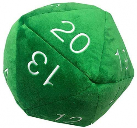 Geek Zone - Dice - Jumbo D20 Novelty Dice Plush in Green with White Numbering - UP