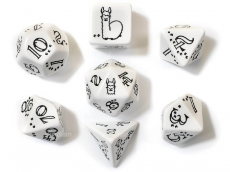 Zaruri - Q-Workshop - Bright Llama Dice Set  (7 dice)