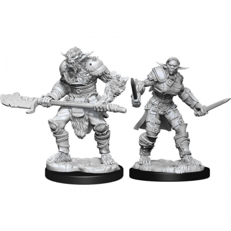 RPG - Bugbear Barbarian Male & Bugbear Rogue Female - D&D Nolzur's Marvelous Miniatures (W15)