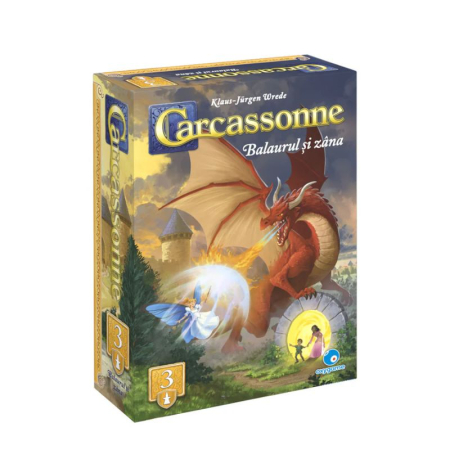 Jocuri pentru copii - Carcassonne Extensia 3 - Balaurul si Zana (Extensie) (Editia Noua) - RO