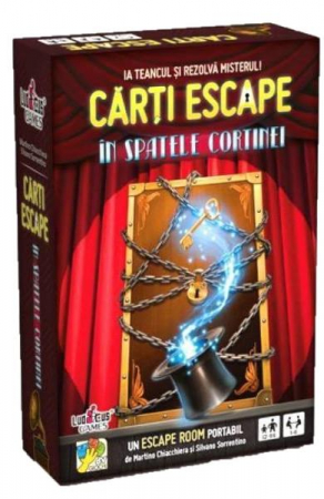 Jocuri de crimă și mister - Carti Escape - In Spatele Cortinei - RO