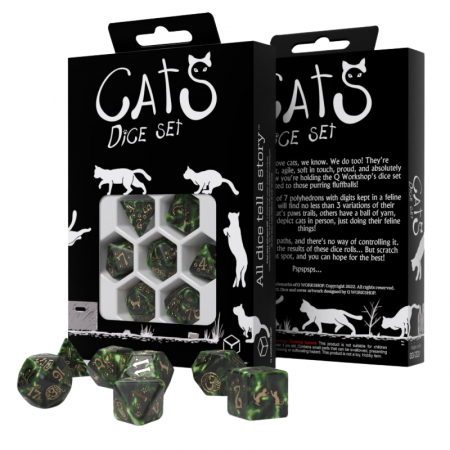 Q-Workshop - Cats Dice Set - Pixel (7 dice) [4]