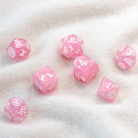 Q-Workshop - Cats Modern Dice Set - Daisy (7 dice) [3]