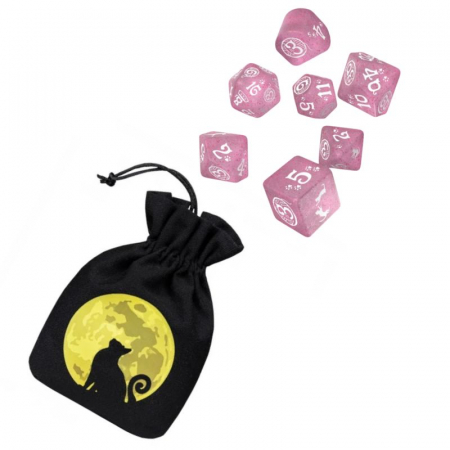 Pachete promoționale - Cats Modern Dice Set Daisy + Cats Dice Pouch The Mooncat - Promo Pack