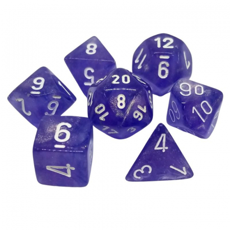 Zaruri - Chessex Borealis Polyhedral Dice Set Purple/white Luminary (7 dice)
