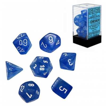 Zaruri - Chessex Borealis Polyhedral Dice Set Sky Blue/white (7 dice)