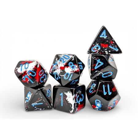 Zaruri - Chessex Brush Polyhedral Dark Side/blue (7 dice)