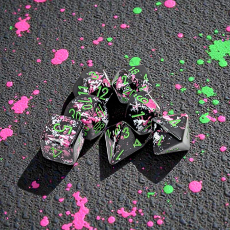 Chessex Brush Polyhedral Paintball/green (7 dice) [3]