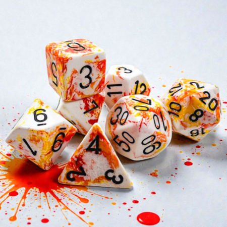 Chessex Brush Polyhedral Sunrise/black (7 dice) [3]