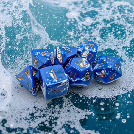 Chessex Brush Polyhedral Wavebreak/gold (7 dice) [3]