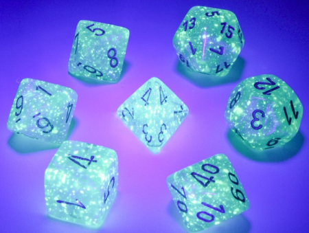 Chessex Borealis Polyhedral Dice Set Teal/gold Luminary (7 dice) [2]