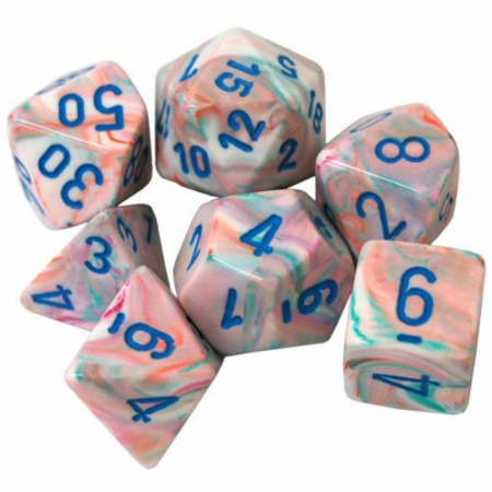 Zaruri - Chessex Festive Mini-Polyhedral Dice Set Pop Art/blue (7 dice)