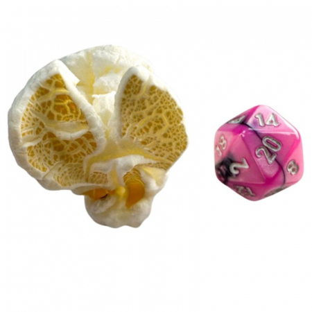 Chessex Gemini Mini-Polyhedral Dice Set Black-Pink/white (7 dice) [1]