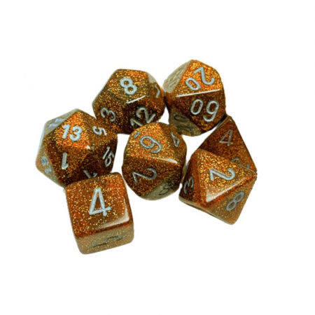 Zaruri - Chessex Glitter Mini-Polyhedral Dice Set Gold/silver (7 dice)