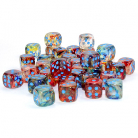 Zaruri - Chessex Nebula Dice Block 12mm Primary/blue Luminary D6 (36 dice)
