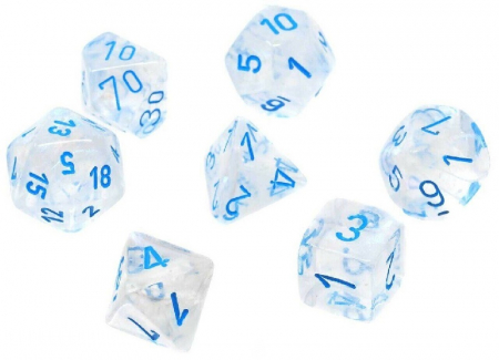 Chessex Borealis Polyhedral Dice Set Icicle/light blue Luminary (7 dice) [2]