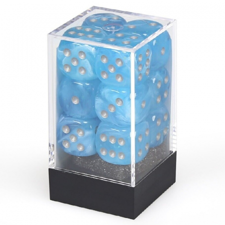 Chessex Dice Block 16mm Luminary Sky/silver D6 (12 dice) [1]