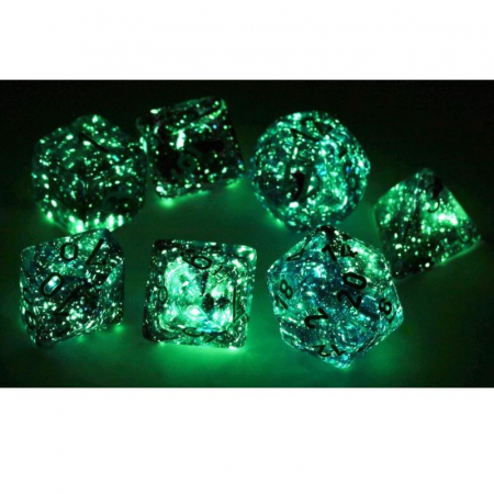 Chessex Nebula Mega-hedral Dice Set Nocturnal/Turquoise Luminary (7 dice) [1]