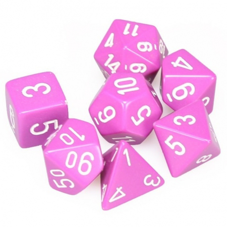 Zaruri - Chessex Opaque Polyhedral Dice Set Light Purple/white (7 dice)