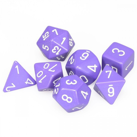 Zaruri - Chessex Opaque Polyhedral Dice Set Purple/white (7 dice)