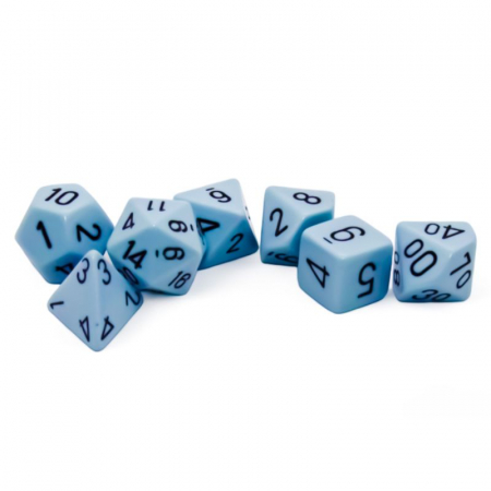 Zaruri - Chessex Opaque Polyhedral Dice Set Pastel Blue/black (7 dice)