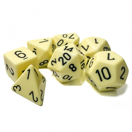 Zaruri - Chessex Opaque Polyhedral Dice Set Pastel Yellow/black (7 dice)
