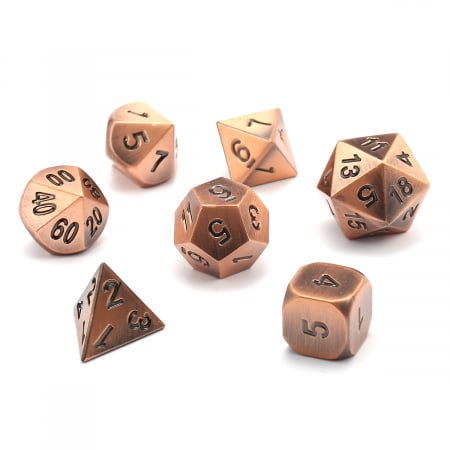 Zaruri - Chessex Solid Metal Polyhedral Specialty Dice Set Copper (7 dice)