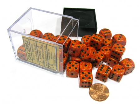 Chessex Speckled Dice Block with Pips 12mm Fire D6 (36 Dice) [2]
