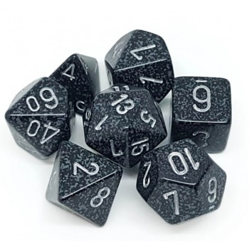 Zaruri - Chessex Speckled Polyhedral Dice Set Ninja (7 dice)