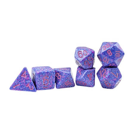 Zaruri - Chessex Speckled Polyhedral Dice Set Purple Passion (7 dice)