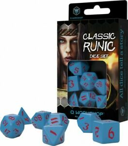 Zaruri - Classic Runic Blue & Red Dice Set (7 Dice) - Q-Workshop