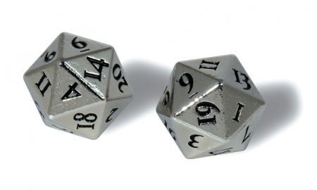 Zaruri - Dice - Heavy Metal D20 2 - Dice Set - Chrome