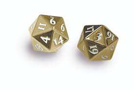 Zaruri - Dice - Heavy Metal D20 2-Dice Set - Gold