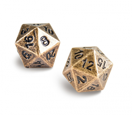 Zaruri - Dice - Heavy Metal D20 Dice Set Antique Bronze