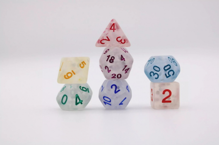 Precomenzi - Dice Set Frosted: Rainbow Mix
