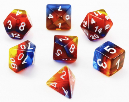 Precomenzi - Dice Set Transparent: Burning Cloud
