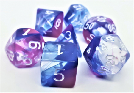 Precomenzi - Dice Set Transparent: Purple Clouds