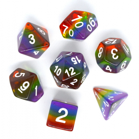 Precomenzi - Dice Set Transparent Rainbow