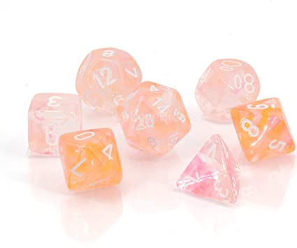 Zaruri - Chessex Nebula Polyhedral Dice Set Supernova/white Luminary (7 dice)