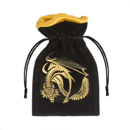 Dice trays & bags - Dragon Black & Golden Velour Dice Bag