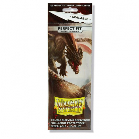 Accesorii - Dragon Shield Standard Perfect Fit Sealable Sleeves - Smoke 63x88mm (100 buc)