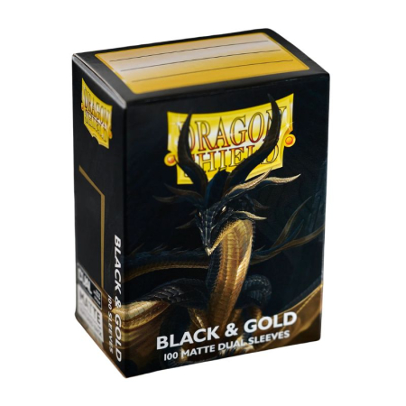 Sleeves - Dragon Shield Standard Sleeves - Matte Dual Black & Gold 63x88mm (100 buc)